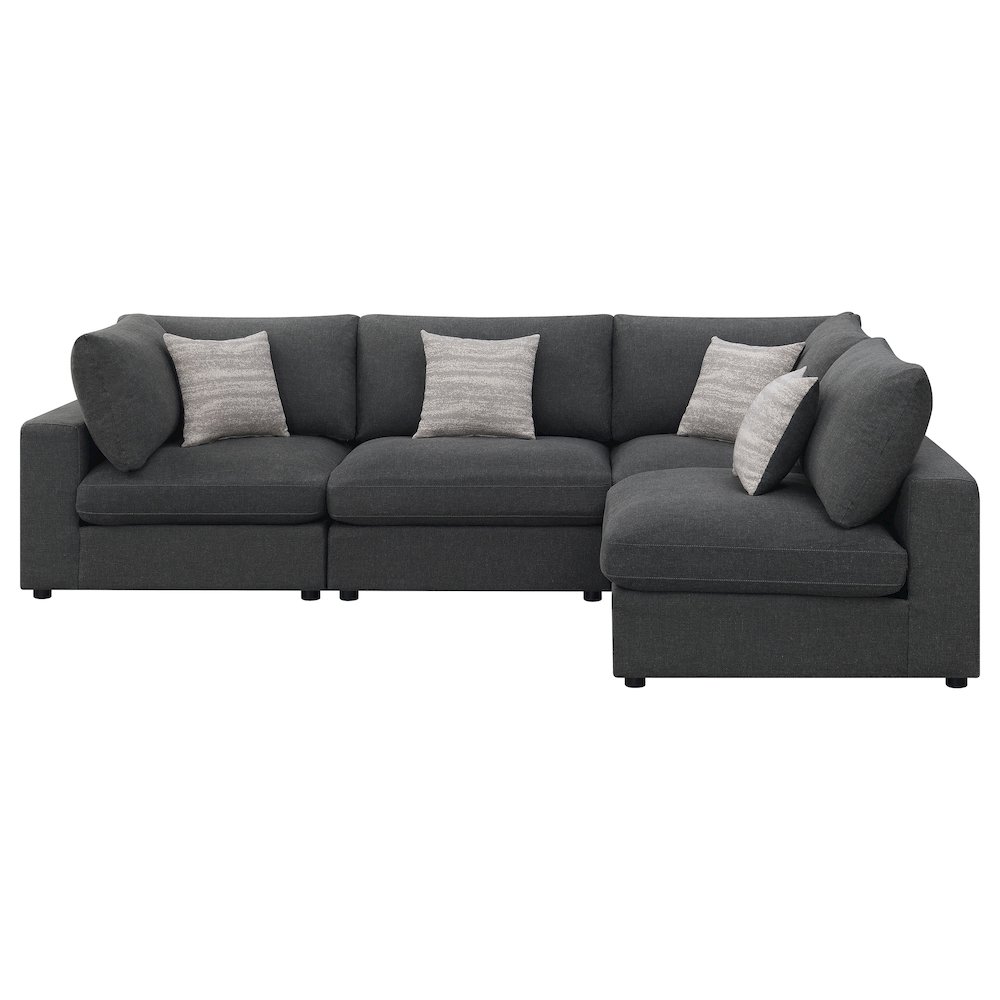 Serene 4-piece Upholstered Modular Sectional Sofa Charcoal. Picture 3