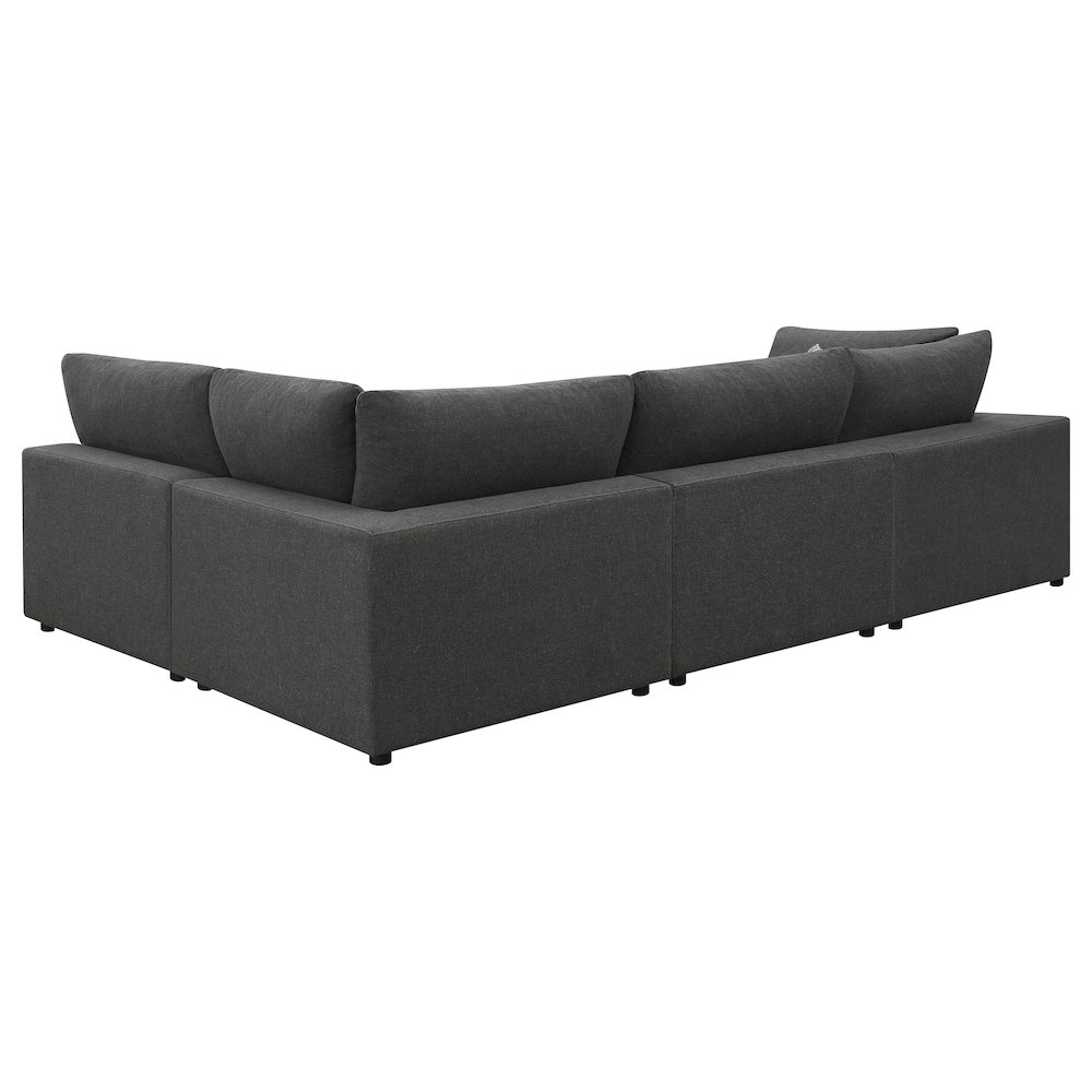 Serene 4-piece Upholstered Modular Sectional Sofa Charcoal. Picture 4