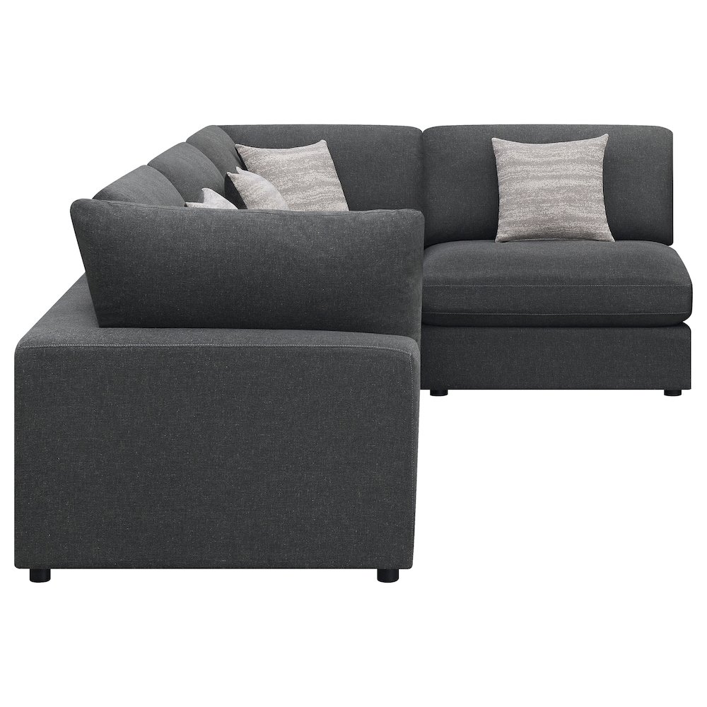 Serene 4-piece Upholstered Modular Sectional Sofa Charcoal. Picture 5