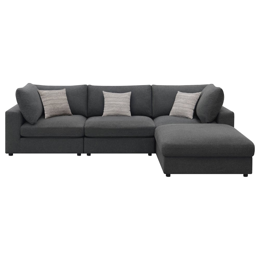 Serene 4-piece Upholstered Modular Sectional Sofa Charcoal. Picture 3