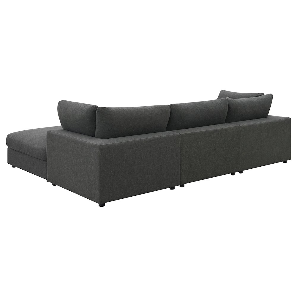 Serene 4-piece Upholstered Modular Sectional Sofa Charcoal. Picture 4