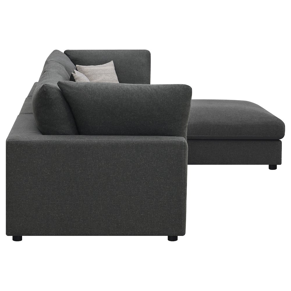 Serene 4-piece Upholstered Modular Sectional Sofa Charcoal. Picture 5