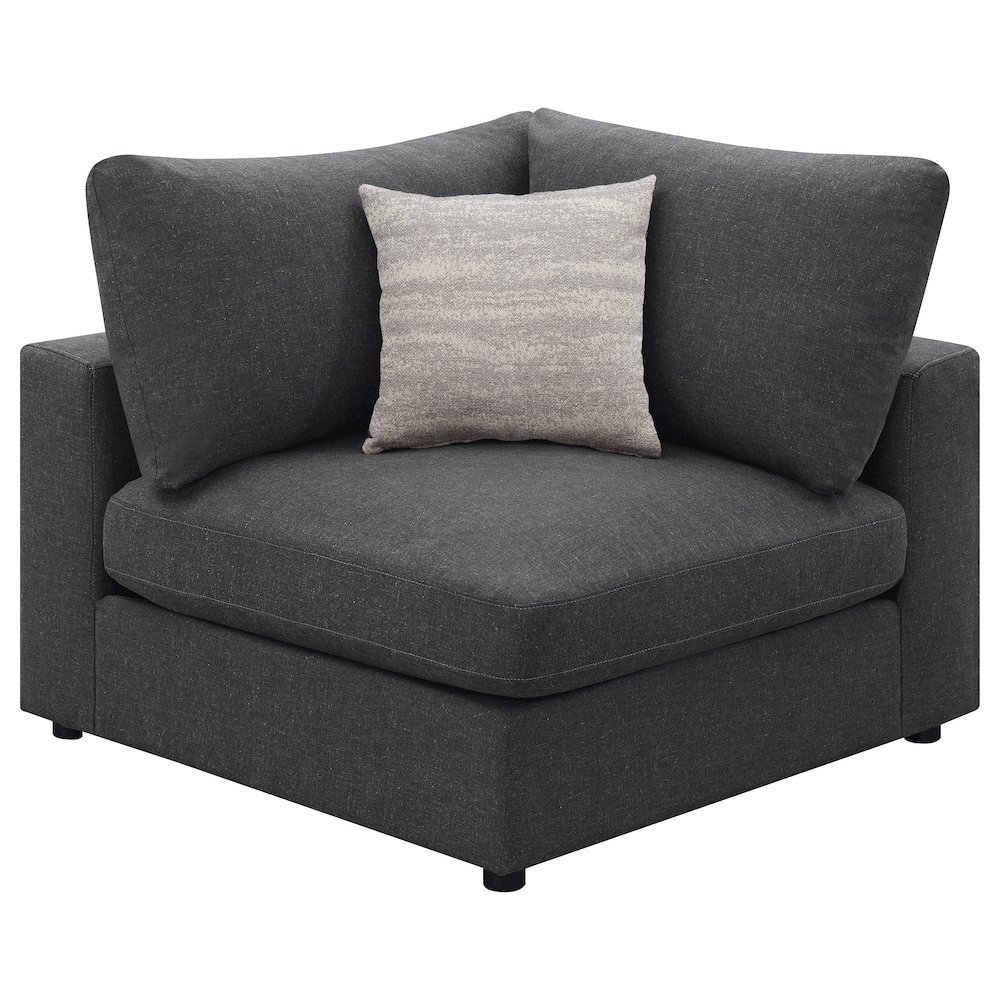 Serene 4-piece Upholstered Modular Sectional Sofa Charcoal. Picture 8