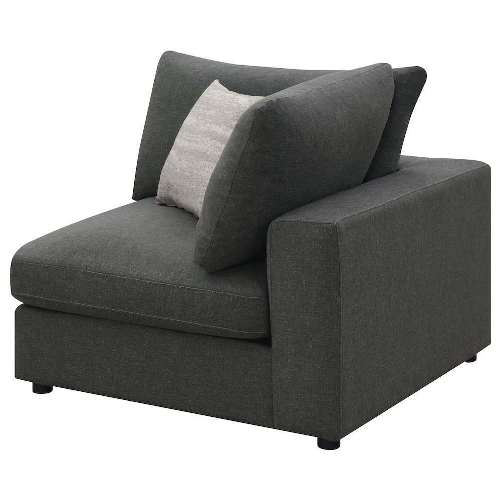 Serene Upholstered Corner Charcoal. Picture 4