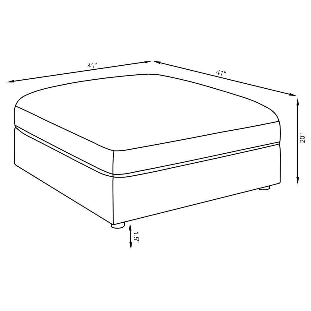 Serene Square Upholstered Ottoman Charcoal. Picture 5