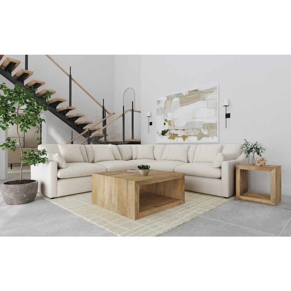Hobson 5-piece Upholstered Modular Sectional Sofa Ivory. Picture 1
