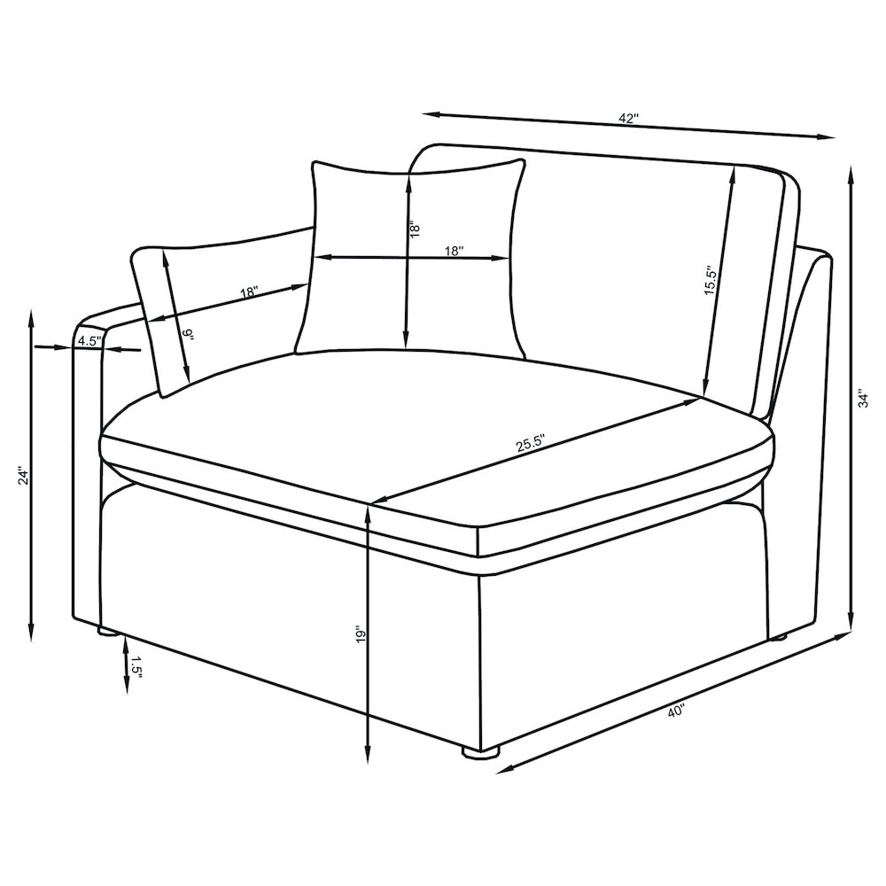 Hobson 5-piece Upholstered Modular Sectional Sofa Ivory. Picture 9