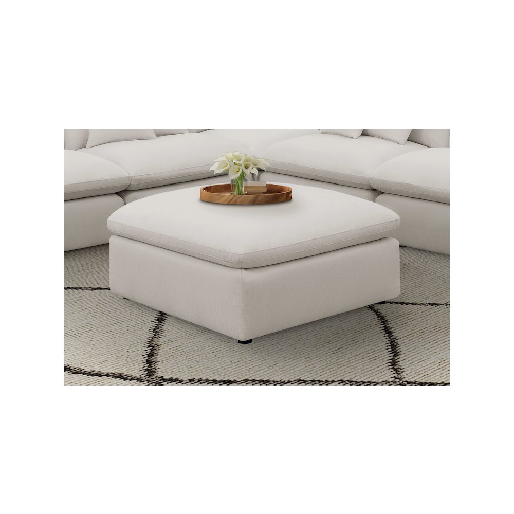 Hobson Square Upholstered Ottoman Ivory. Picture 5