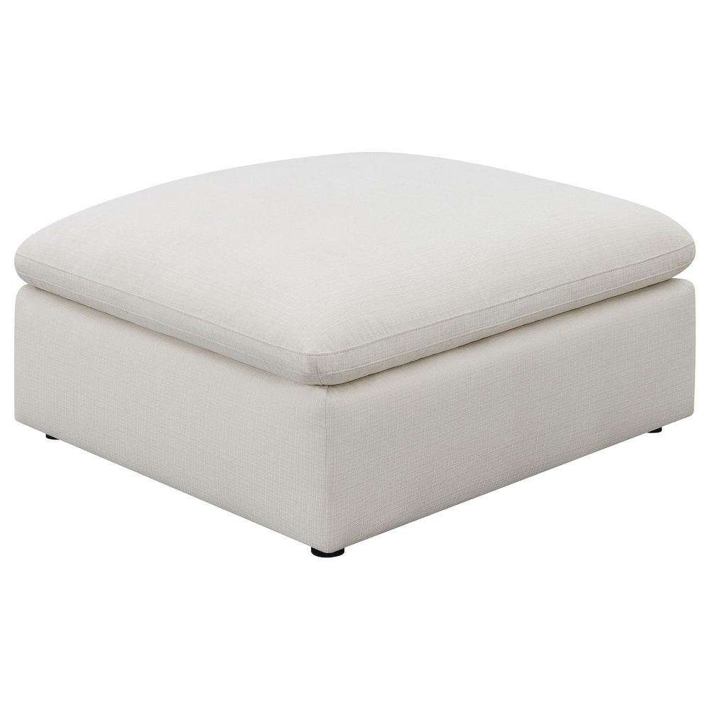 Hobson Square Upholstered Ottoman Ivory. Picture 1