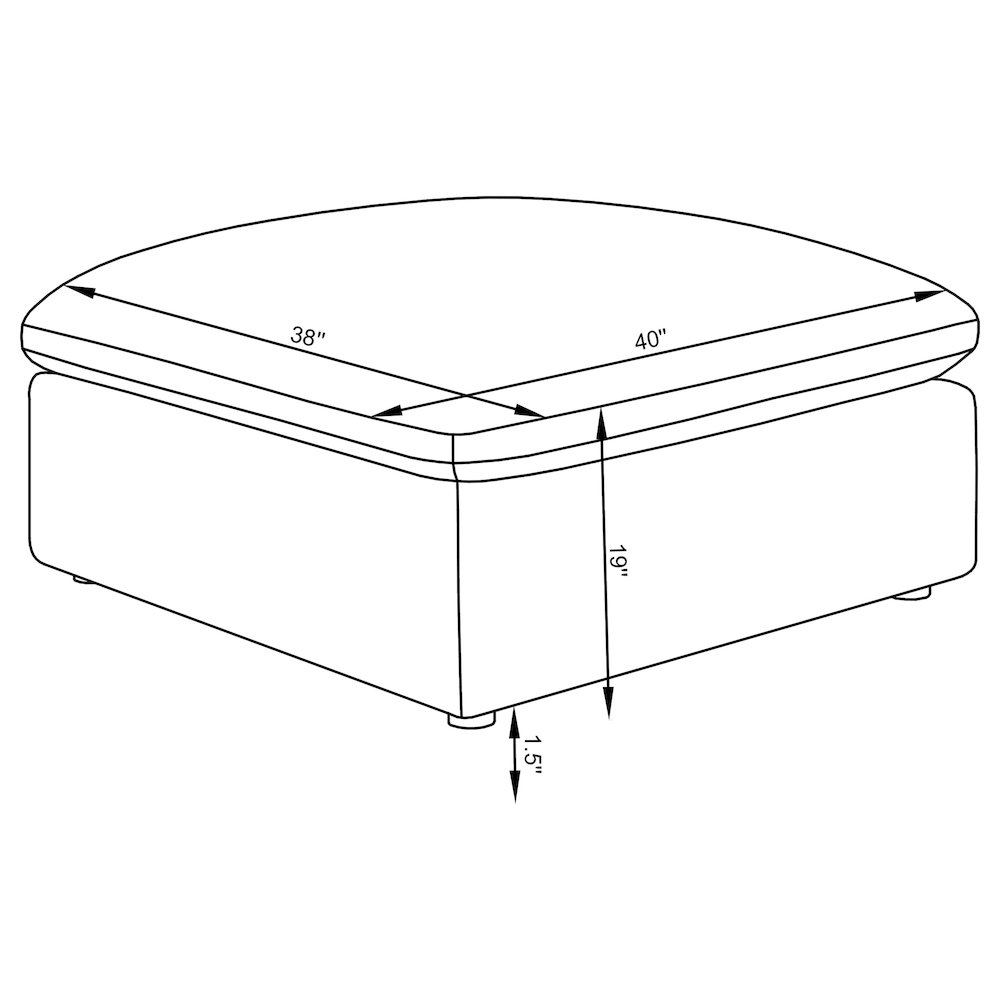 Hobson Square Upholstered Ottoman Ivory. Picture 6
