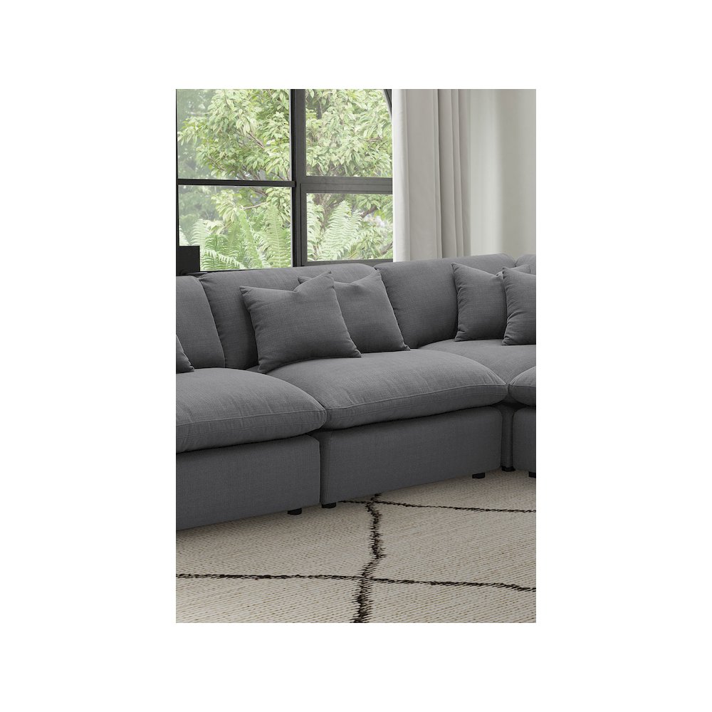 Hobson Upholstered Armless Chair Charcoal. Picture 12