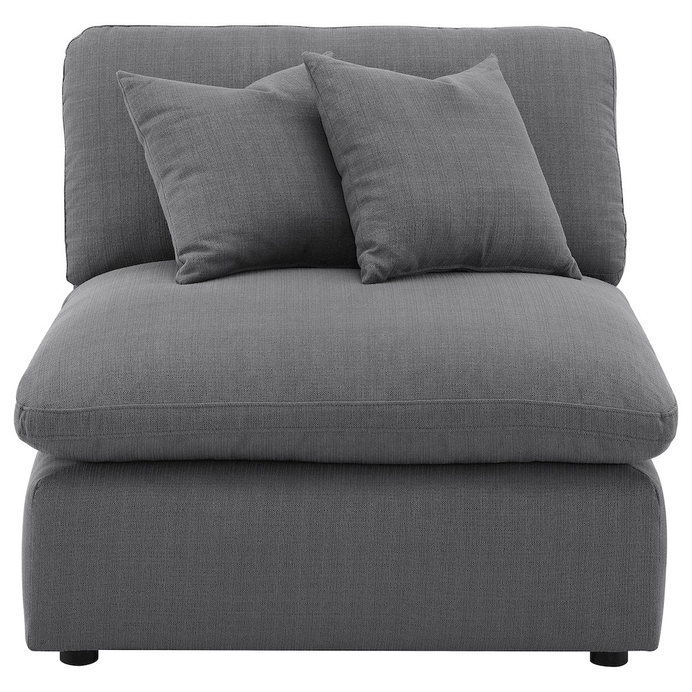 Hobson Upholstered Armless Chair Charcoal. Picture 3