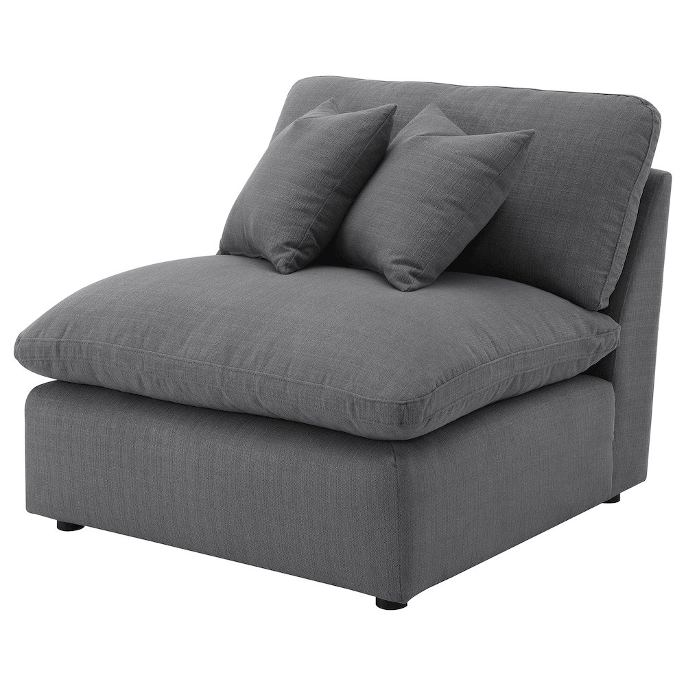 Hobson Upholstered Armless Chair Charcoal. Picture 4