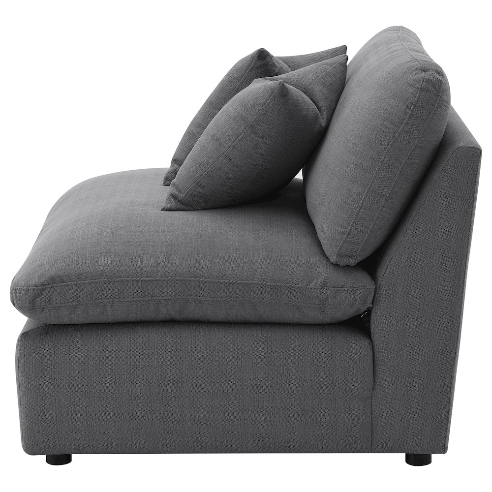 Hobson Upholstered Armless Chair Charcoal. Picture 5