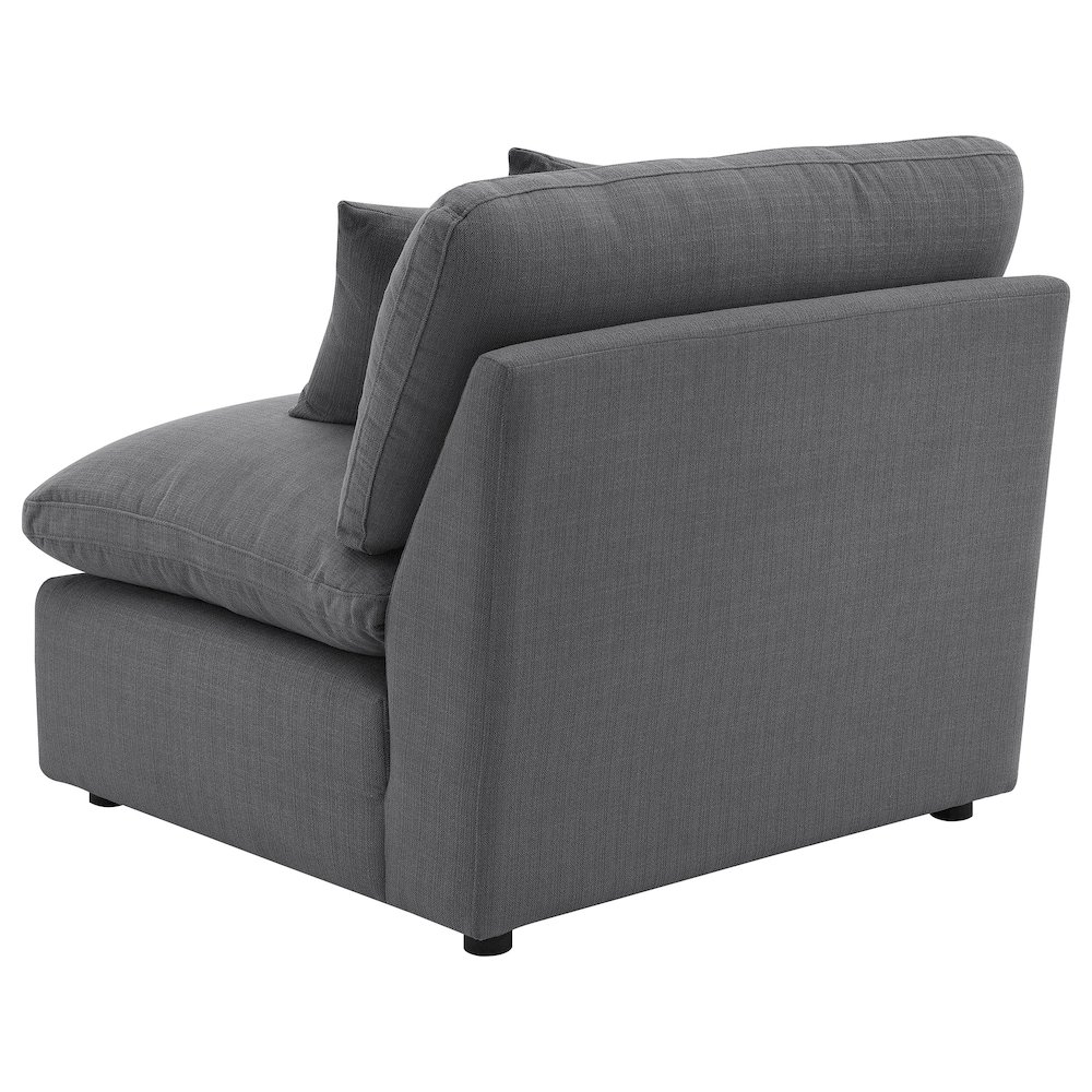 Hobson Upholstered Armless Chair Charcoal. Picture 6