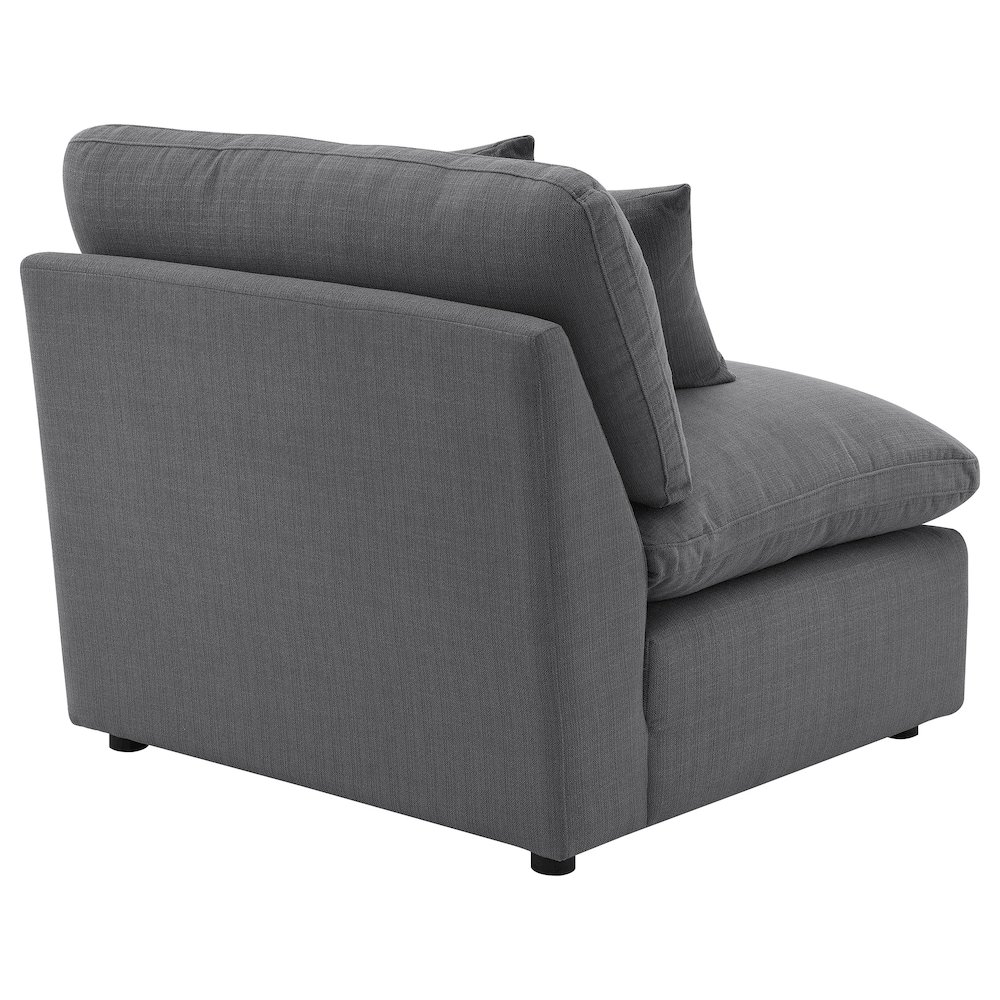 Hobson Upholstered Armless Chair Charcoal. Picture 7