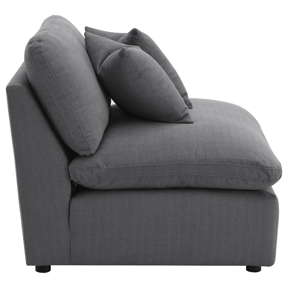 Hobson Upholstered Armless Chair Charcoal. Picture 8