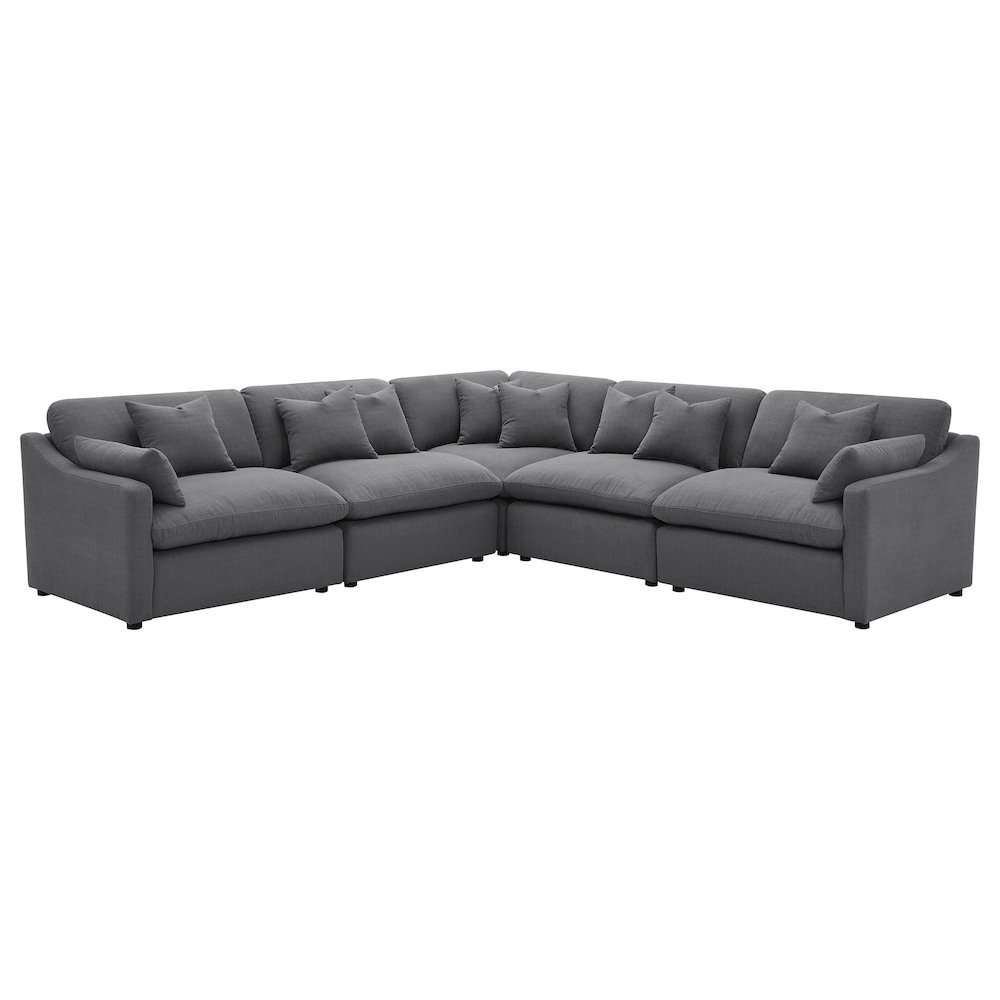 Hobson Upholstered Armless Chair Charcoal. Picture 9