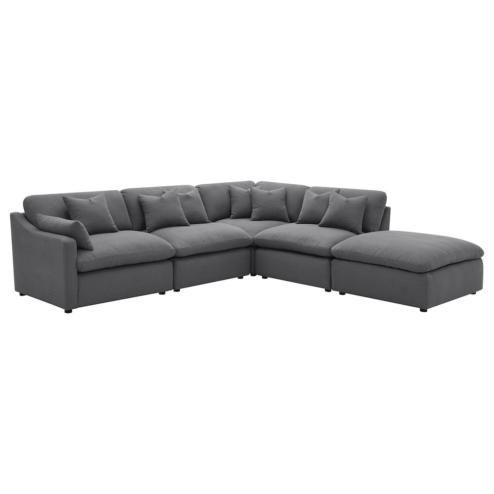 Hobson Upholstered Armless Chair Charcoal. Picture 10