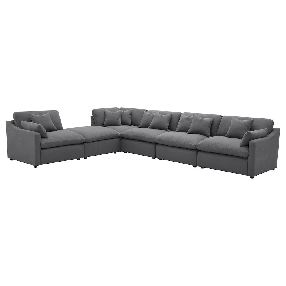 Hobson Upholstered Armless Chair Charcoal. Picture 11