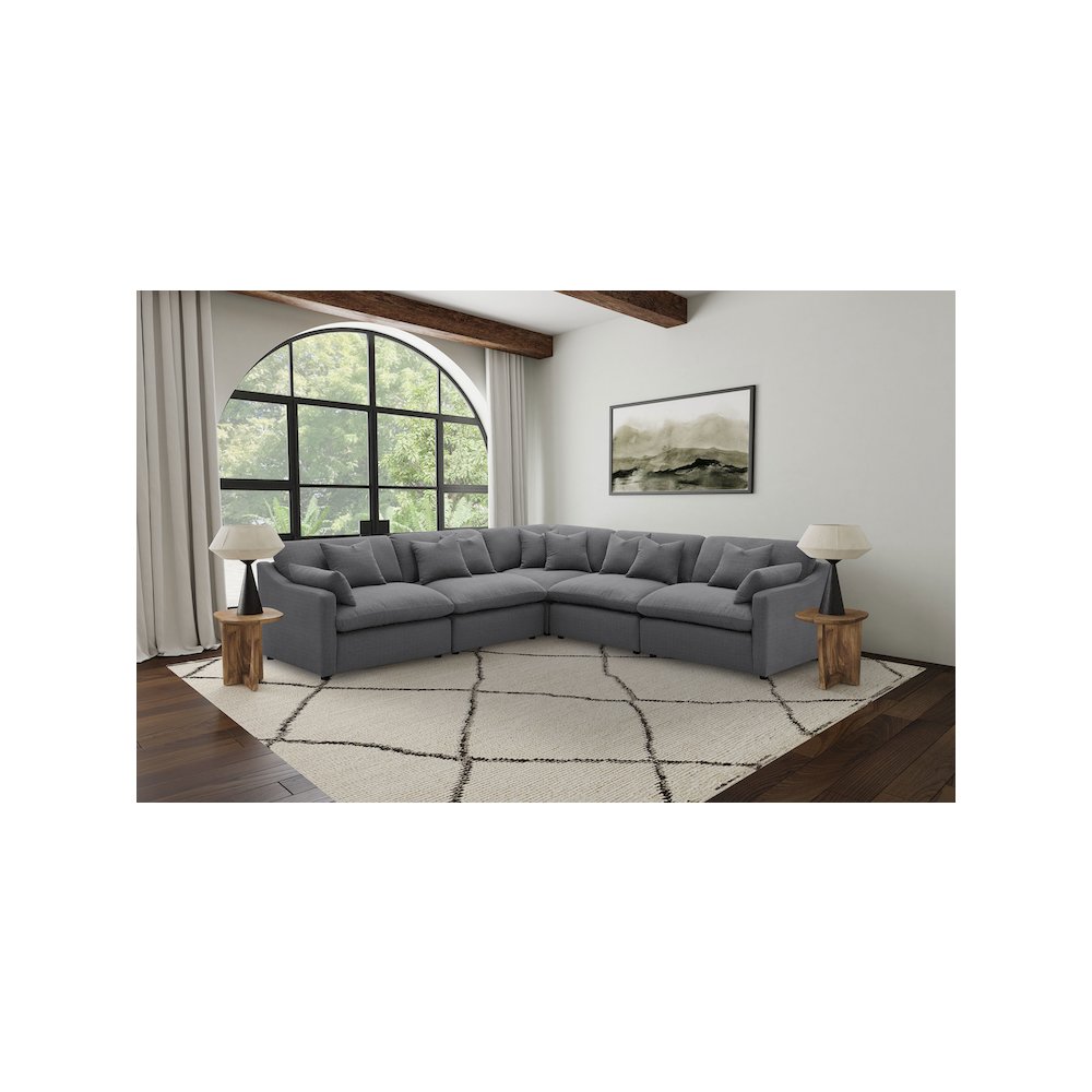 Hobson Upholstered Armless Chair Charcoal. Picture 14