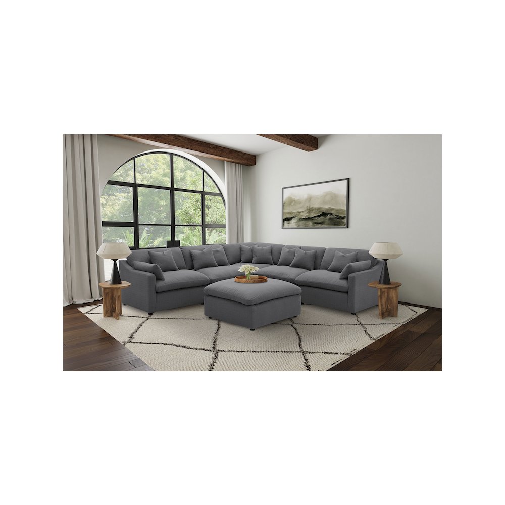 Hobson Upholstered Armless Chair Charcoal. Picture 15