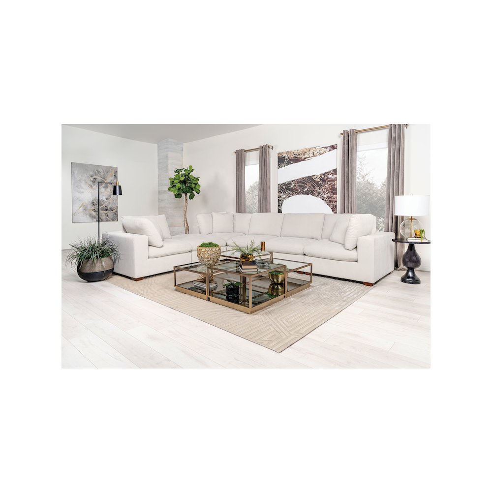 Lakeview Rectangular Upholstered Ottoman Ivory. Picture 5