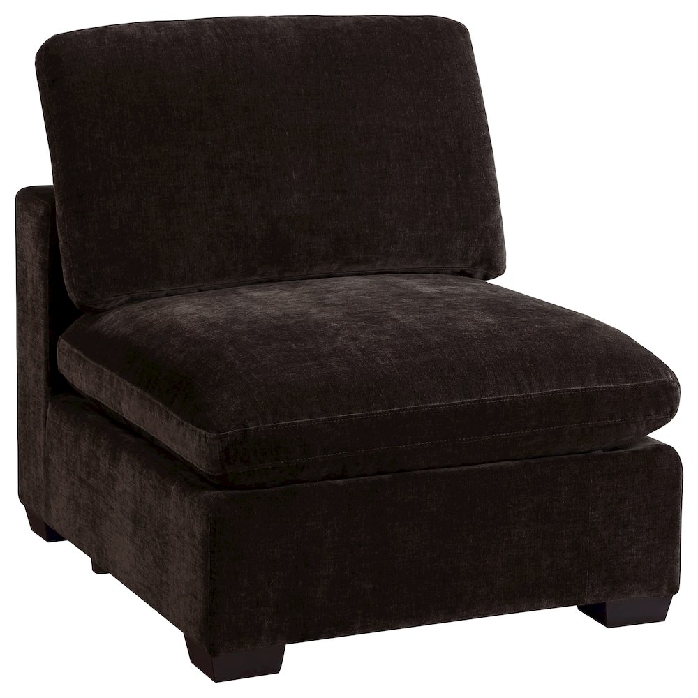 Lakeview Upholstered Armless Chair Dark Chocolate. Picture 1