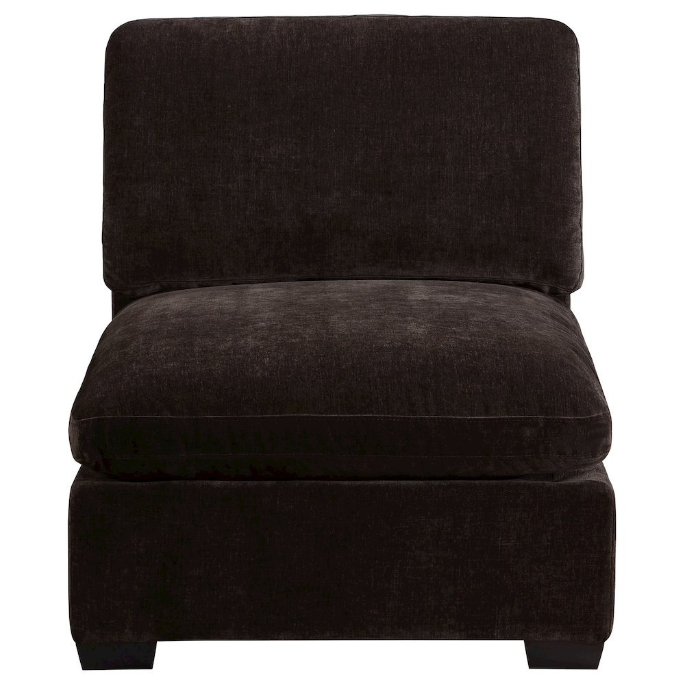 Lakeview Upholstered Armless Chair Dark Chocolate. Picture 3