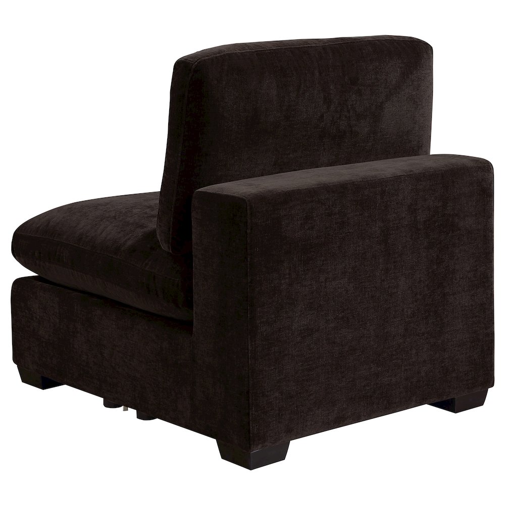 Lakeview Upholstered Armless Chair Dark Chocolate. Picture 4