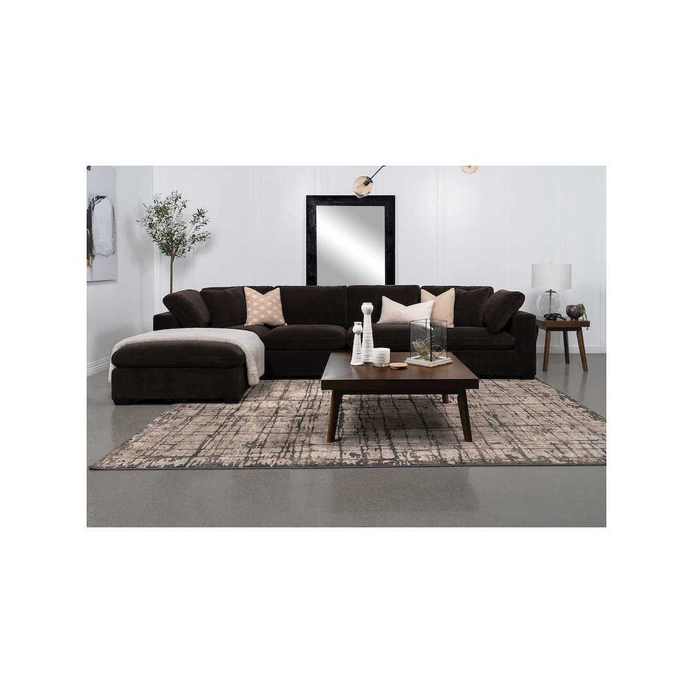 Lakeview Upholstered Armless Chair Dark Chocolate. Picture 6