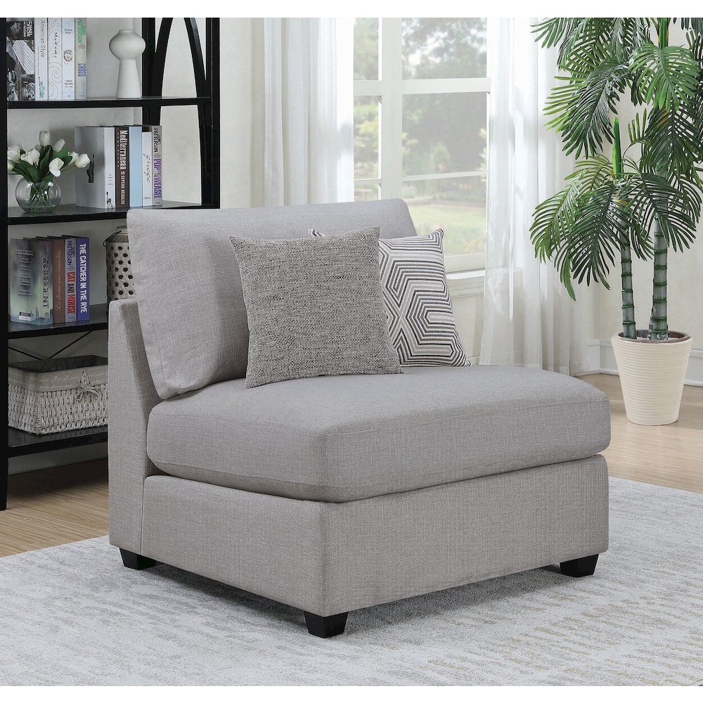 Cambria Upholstered Armless Chair Grey. Picture 10