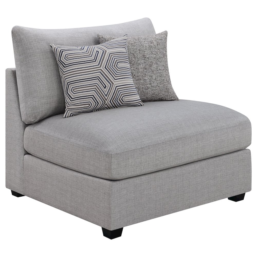 Cambria Upholstered Armless Chair Grey. Picture 1