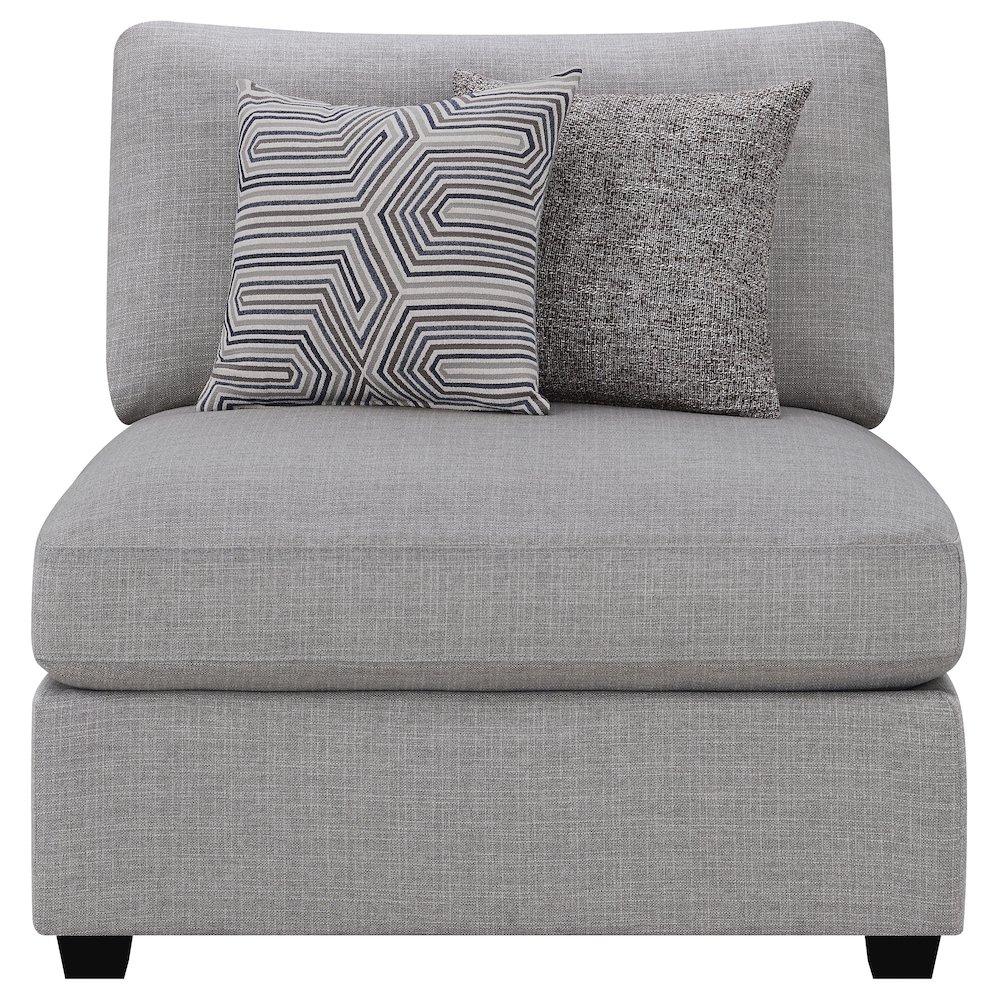 Cambria Upholstered Armless Chair Grey. Picture 3