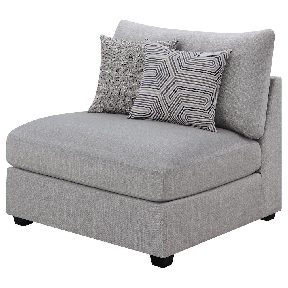 Cambria Upholstered Armless Chair Grey. Picture 4