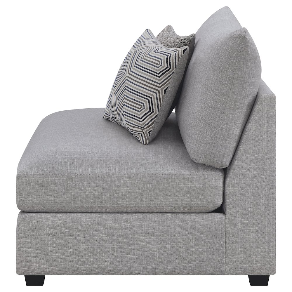Cambria Upholstered Armless Chair Grey. Picture 5