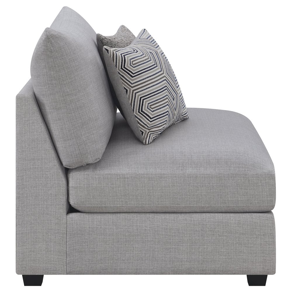 Cambria Upholstered Armless Chair Grey. Picture 9
