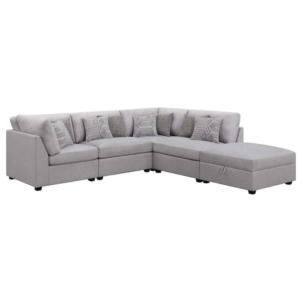 Cambria 5-piece Upholstered Modular Sectional Sofa Grey. Picture 1