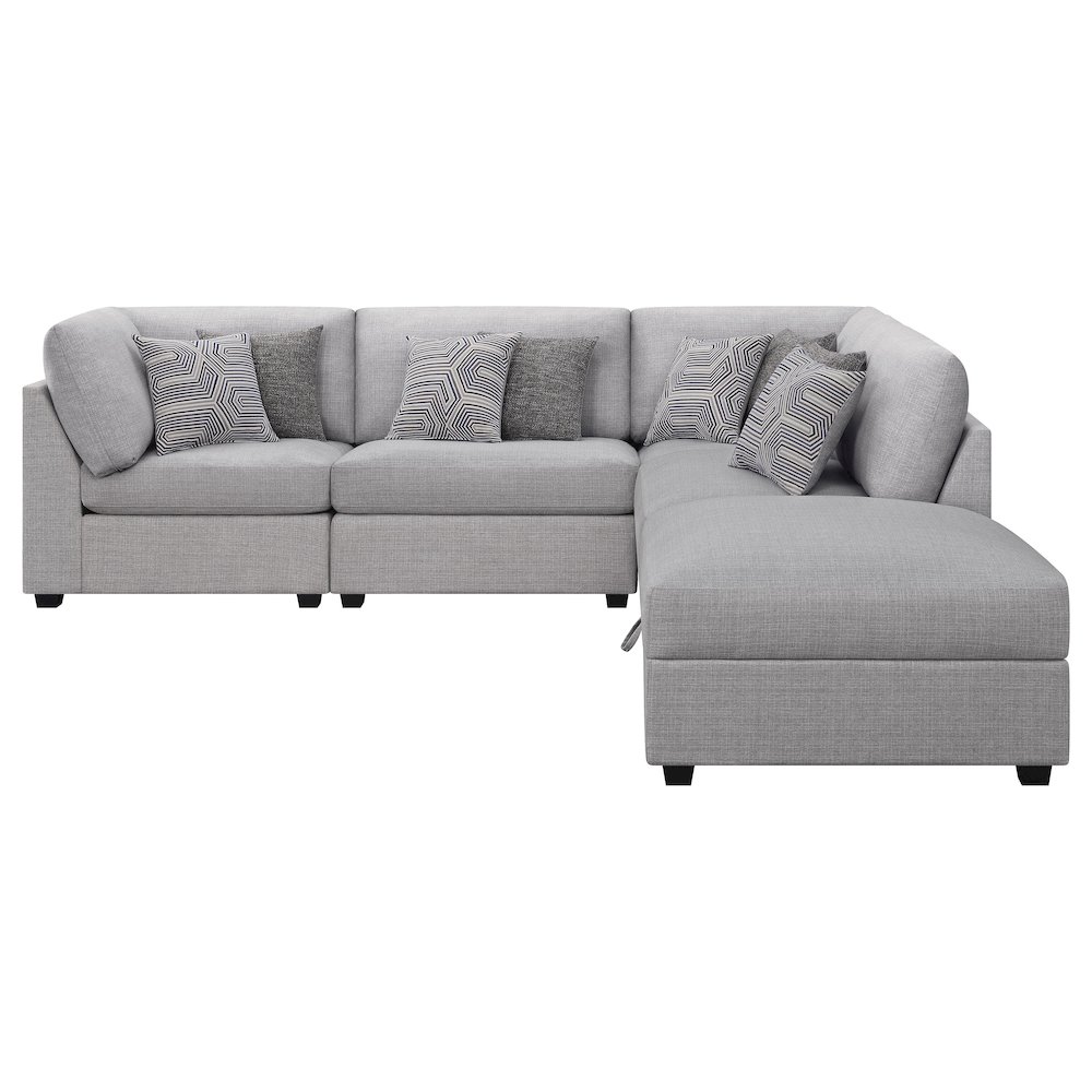 Cambria 5-piece Upholstered Modular Sectional Sofa Grey. Picture 3