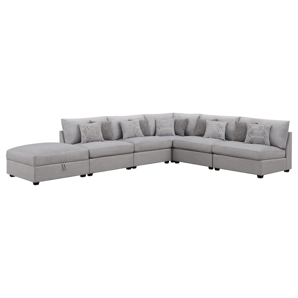 Cambria 6-piece Upholstered Modular Sectional Sofa Grey. Picture 1