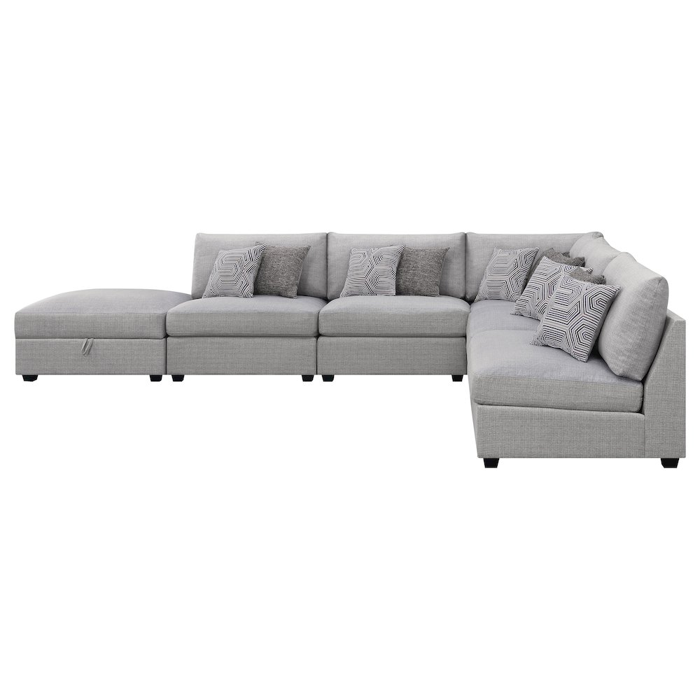 Cambria 6-piece Upholstered Modular Sectional Sofa Grey. Picture 3