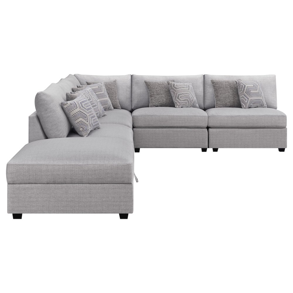 Cambria 6-piece Upholstered Modular Sectional Sofa Grey. Picture 5