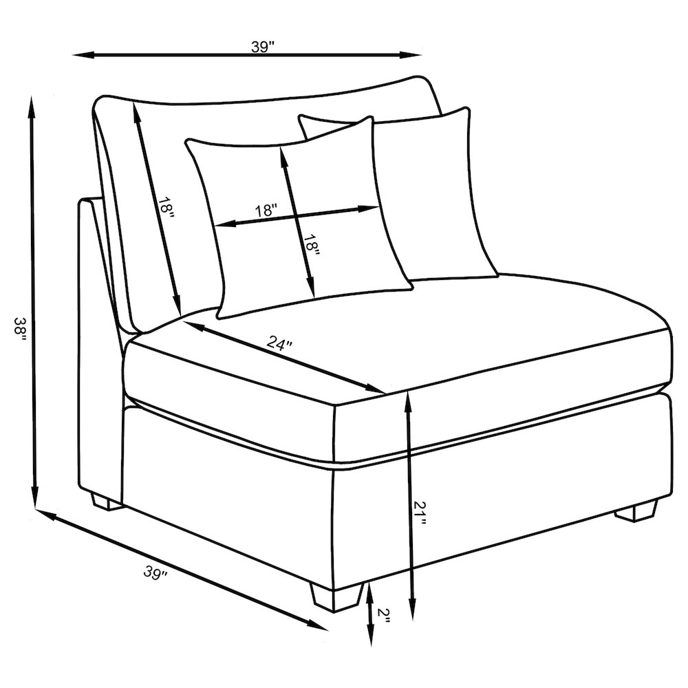 Cambria 6-piece Upholstered Modular Sectional Sofa Grey. Picture 12