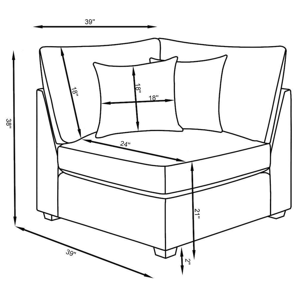 Cambria 6-piece Upholstered Modular Sectional Sofa Grey. Picture 13