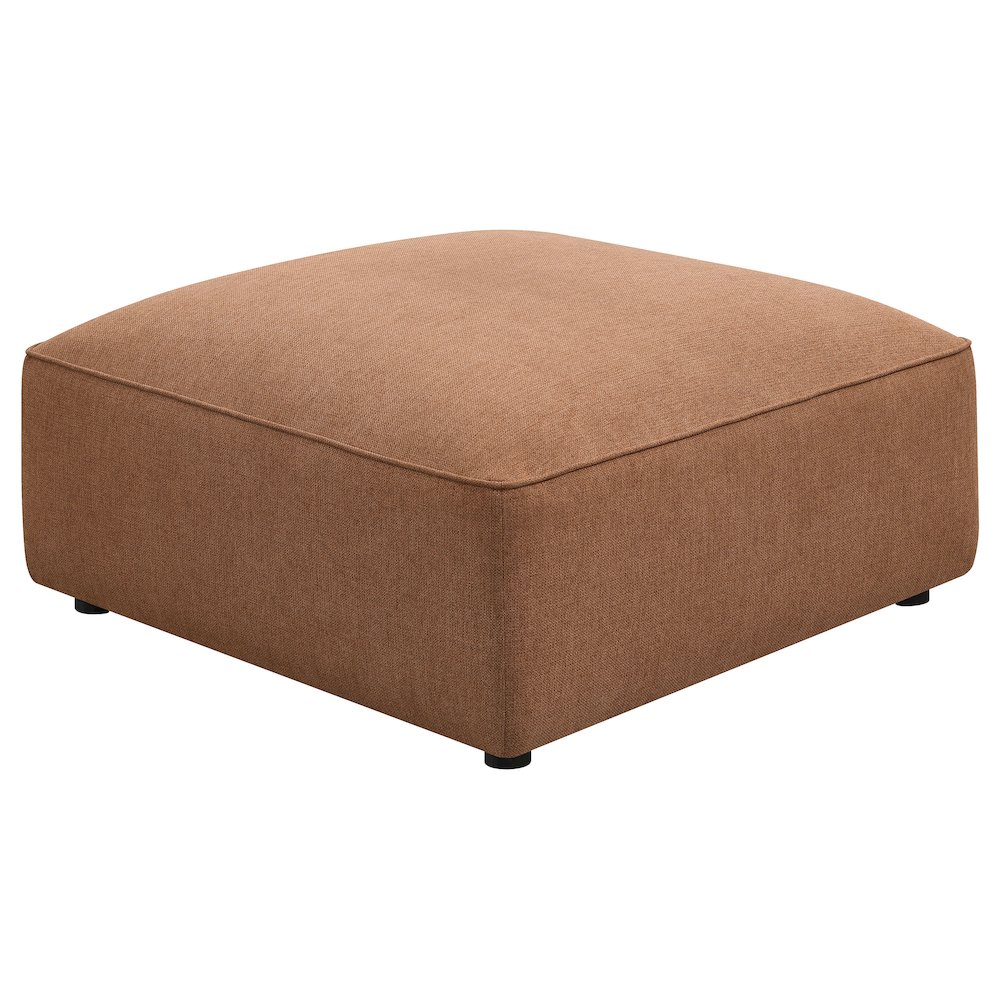 Jennifer Square Upholstered Ottoman Terracotta. Picture 1