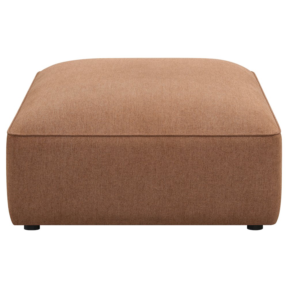 Jennifer Square Upholstered Ottoman Terracotta. Picture 3