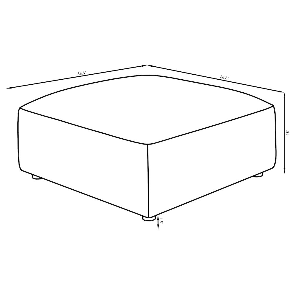 Jennifer Square Upholstered Ottoman Terracotta. Picture 10