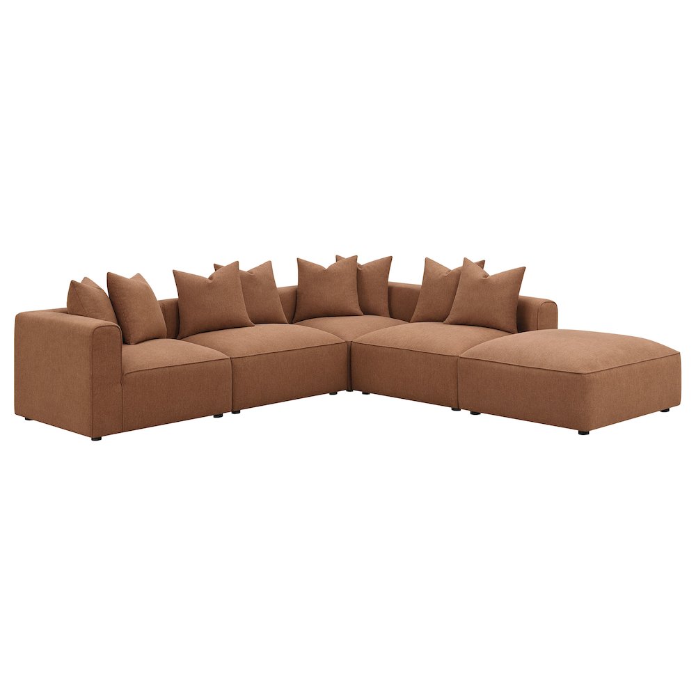 Jennifer Square Upholstered Ottoman Terracotta. Picture 5
