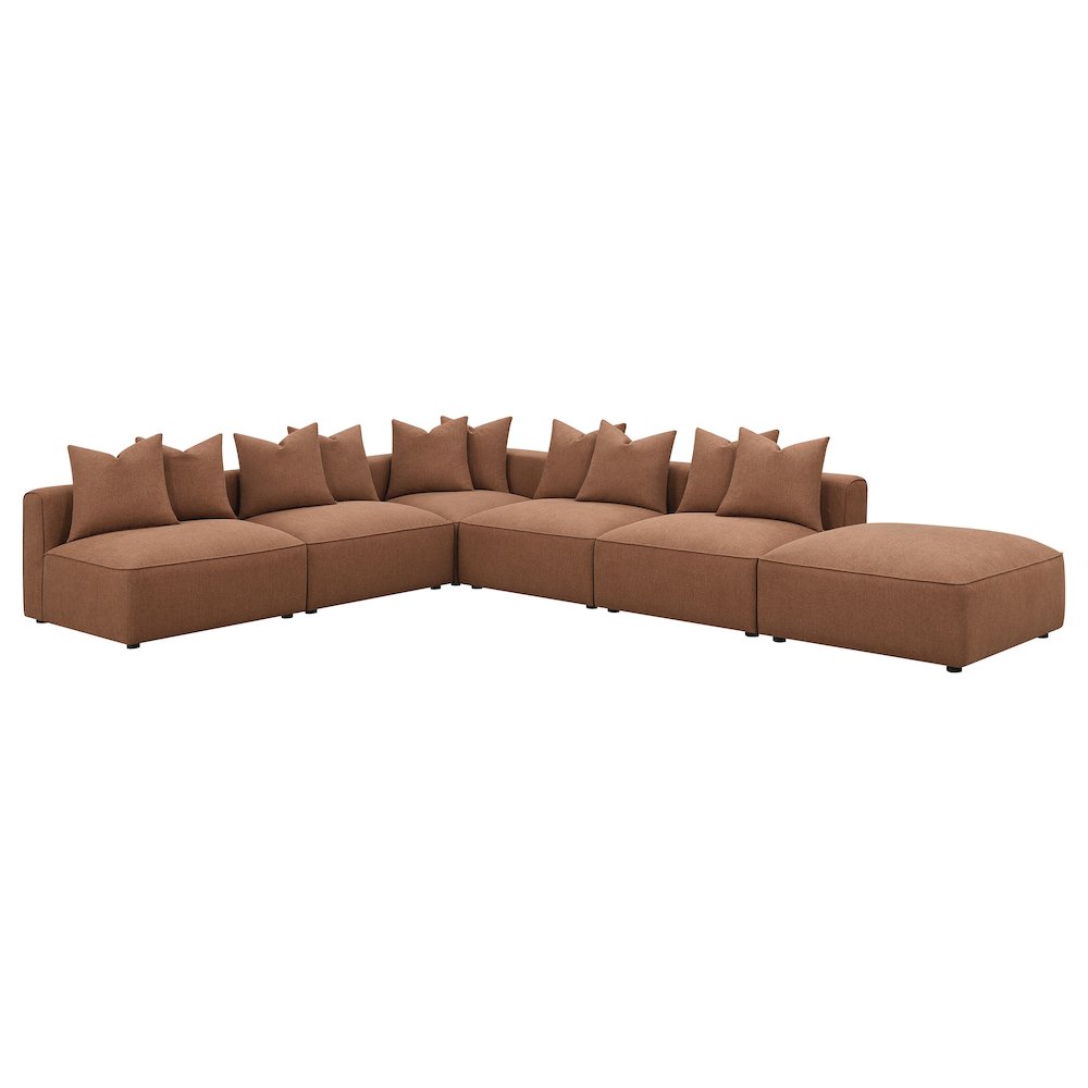 Jennifer Square Upholstered Ottoman Terracotta. Picture 7