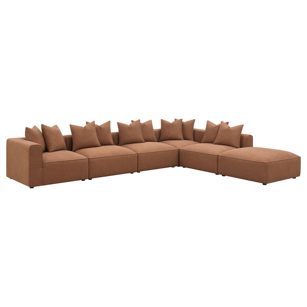 Jennifer Square Upholstered Ottoman Terracotta. Picture 8